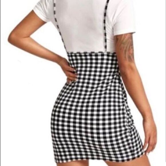 Gingham, Body Con, Mini Skirt Jumper - Picture 11 of 13